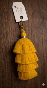 Classic Yellow <b>Key</b> <b>Tassel</b> With Layered Fringe <b>For</b> Car <b>Keys</b> And Accessories - Product Image 4