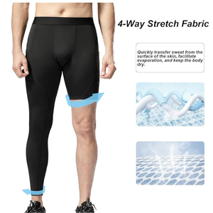 Pantalones de compresión de una pierna para hombre, ajustados, largos, para baloncesto, leggings de capa base, ropa interior - Product Image 4