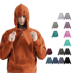 Sweat-shirt à capuche en molleton 100 % coton pour homme, personnalisable avec broderie OEM, pull d'hiver avec cordon de serrage, vente en gros - Product Image 4