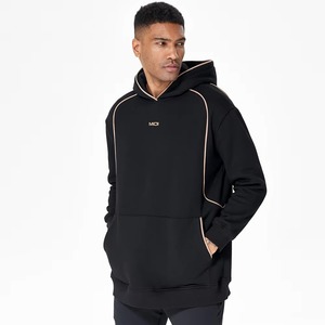 Sweat-shirt à capuche personnalisé avec logo, style streetwear, épaules tombantes, en molleton épais, coupe oversize pour homme - Product Image 5