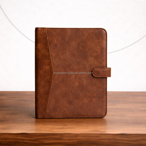 Vintage Genuine Leather <b>A4</b> Portfolio Folder with Snap Closure Business Organizer Case Portfolio <b>File</b> Padfolio Corporate Gifts - Product Image 3