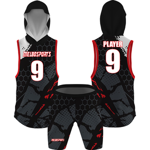 Sudadera con Capucha y Jersey sin Mangas Personalizados para Equipo de Baloncesto, Pantalones Cortos Deportivos de Secado Rápido, 100% Poliéster, Impresión por Sublimación - Product Image 3