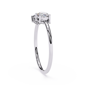 Platinum Oval Cut Diamond Engagement <b>Ring</b> With Natural Side Diamonds GIA Certified Classic Women's Jewelry - Product Image 3