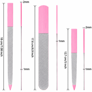 Juego de limas de uñas de diamante de acero inoxidable OPTITECH, 3 uds., para dedos de la mano y los pies, reutilizables, plateadas - Product Image 4