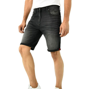Expédition rapide Shorts en jean décontractés pour hommes, légers, grande taille, taille mi-haute, pour l'été - Product Image 1