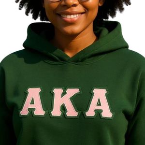 Dark <b>Green</b> Pullover Hoodie with Pink Letter Graphic Cotton Fleece Long Sleeve Hooded Sweatshirt Kangaroo Pocket Casual Winter - Product Image 6