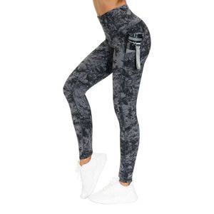 Marble Print Women Yoga <b>Leggings</b> High Rise Workout Tights Side <b>Pocket</b> Nylon Elastane Squat Proof Quick Dry Wholesale Pants - Product Image 3
