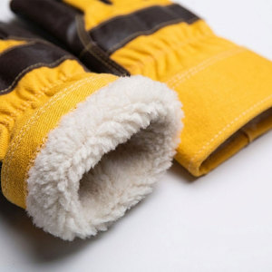 Gants de travail en cuir de vachette grainé de qualité supérieure avec doublure en polaire chaude, résistants à l'abrasion, coupe-vent, résistants à la chaleur, de sécurité - Product Image 6