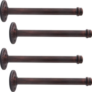 Estantes Flotantes de Doble Pared de Madera de Nogal con Tubo de Cobre para Almacenamiento en la Sala de Estar |   Diseño Industrial OEM Personalizado al por Mayor | - Product Image 1