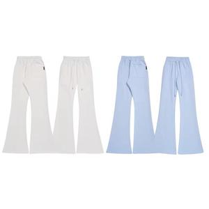 Pepper Mone Women's Light Blue Winter Breathable Straight Leg Track <b>Pants</b> Mid Waist Drawstring Casual Full Length Knitted - Product Image 4