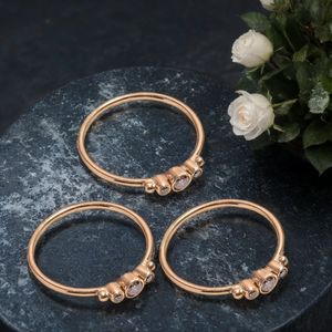 แหวนเพชรอัญมณีชุบทอง18K ทำด้วยมือสำหรับงานแต่งงานงานวันครบรอบ - Product Image 2