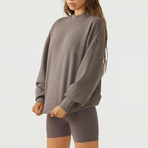 เสื้อสเวตเชิ้ตคอกลมโอเวอร์ไซส์ ผ้าฝ้ายฟลีซ 100% สีพื้น ทรงปกติ ใส่ได้ทั้งชายและหญิง เหมาะสำหรับฤดูหนาว ผ้าไม่ยับ - Product Image 3