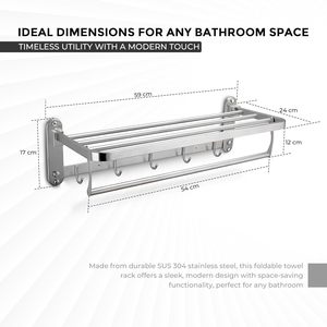 High Quality Premium Wall Mounted Towel Rack Stainless Steel <b>Bathroom</b> Towel Corrosion Free Resistant <b>Accessory</b> for <b>Bathroom</b> - Product Image 5