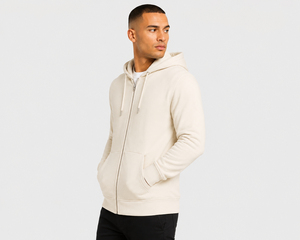 Comfortable mens hooded zip layer featuring practical front closure and breathable fabric for active casual and relaxed styling - Product Image 2
