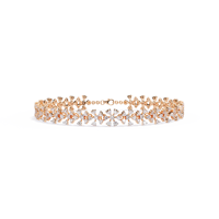 Bracelet en diamant rond cultivé en laboratoire avec halo, en or jaune 14 carats |   Bijoux ethniques tendance de créateur, unisexes, avec diamants, 15g