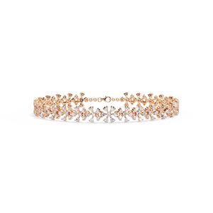 Lab Grown Round Cut Halo Diamond <b>Bracelet</b> in 14K Yellow Gold | Ethnic Vintage Designer Statement Diamond Jewelry for Women - Product Image 1