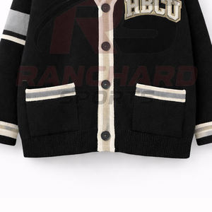 เสื้อคาร์ดิแกน HBCU Alumni Varsity ปักโลโก้มหาวิทยาลัยตามสั่ง ผู้ผลิตเสื้อถัก ชุดนักศึกษา HBCU Varsity Knit - Product Image 3