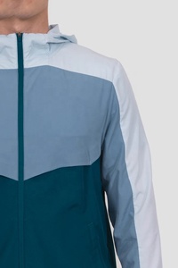 Chaqueta Acolchada Cortavientos para Hombre con Capucha, Diseño Color Block, Cuello Mao, Cierre de Cremallera, Estilo Deportivo, Ropa de Invierno, Lona - Product Image 5