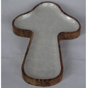 Ensemble de bols pour arbre de Noël bio Bol de service en bois de manguier Bol de service imbriqué pour table à salade Ustensiles de cuisine - Product Image 5