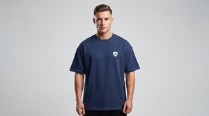 เสื้อยืดคอกลมแขนสั้นสีฟ้าอ่อนสำหรับผู้ชาย ทรงปกติ ผ้าเจอร์ซีย์ถัก 100% ผ้าฝ้าย สีพื้น ระบายอากาศได้ดี ไม่เป็นขุย สวมใส่สบาย - Product Image 3