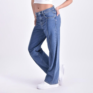 Pantalones Vaqueros de Mezclilla a la Moda, Pantalones Vaqueros Personalizados de Alta Calidad, Pantalones Vaqueros Holgados para Mujer en Venta, Servicio OEM - Product Image 4