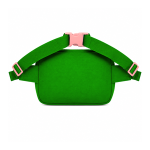 Bolso de Cintura Personalizado de la Hermandad Alpha Kappa Alpha, Verde y Rosa, Estilo Casual, Logotipo Bordado y Bolsillo con Cremallera, Ropa Griega Femenina - Product Image 3