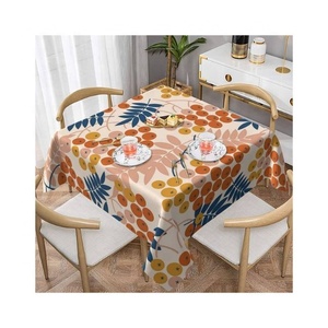 Wholesale Luxury Rectangle Linen <b>Tablecloth</b> Unique White <b>Striped</b> Embroidered Design Trending Cotton Dining Table Cloth for Party - Product Image 5