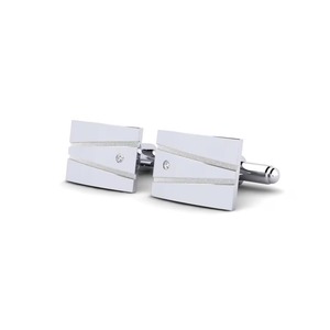 Boutons de manchette carrés en or 9 carats avec accents de diamants sertis clos, bijoux formels unisexes, cadeau - Product Image 3