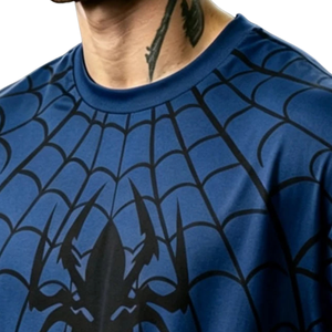 Camiseta de Manga Corta con Estampado Gráfico de Telaraña para Hombre, Cuello Redondo, Estilo Casual Urbano, 100% Poliéster, Transpirable y de Secado Rápido - Product Image 6