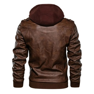 Jacket For Man Men Clothing Leather Jacket New Fashion Windproof Leather Jacket For Men Washed Leather Jackets & <b>Tops</b> for Men - Product Image 3