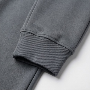 Ensemble de survêtement gris à capuche pour homme, sweat-shirt et pantalon à fermeture éclair intégrale, couleur unie, vêtements de sport décontractés avec poches latérales - Product Image 6