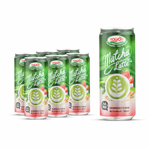 Nawon Matcha Latte Sabor Fresa con Leche de Avena, Proveedor Mayorista, Bebida de Té Lista para Beber, Lata de 320ml - Product Image 2