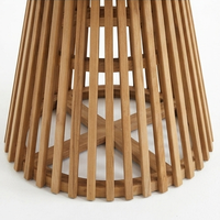 Table basse en teck massif de qualité supérieure, base à lattes, artisanale, écologique, durable, meubles modernes pour salon, Tya