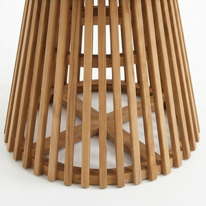 Premium <b>Solid</b> Teak <b>Wood</b> <b>Round</b> <b>Dining</b> <b>Table</b> Slatted Base Handcrafted Eco Friendly Modern Living Room Furniture - Product Image 4