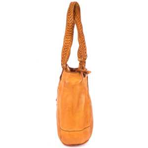 Bolso de hombro de cuero amarillo mostaza vintage para mujer, bolso de mano con detalles tejidos, bolso tote bohemio, bolso tipo satchel, regalo para damas, para trabajo, viajes. - Product Image 2