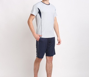 Conjunto Deportivo para Hombre, Camiseta y Pantalones Cortos Ligeros y Transpirables, de Algodón, Color Sólido, Manga Corta, para Correr - Product Image 2