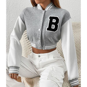 Chaqueta Varsity Corta de Diseño Superior para Mujer, Precio al por Mayor, Chaqueta Varsity Corta de Moda para Mujer a Precio Económico - Product Image 4