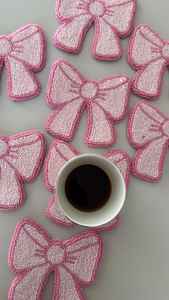 Sous-verres en perles de verre faits à la main MS HANDICRAFT - Cadeaux religieux classiques, portables, 4x4 pouces avec support en polyester - Product Image 5