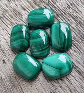 5 Piezas de Cabujones de Malaquita Natural, Forma Rectangular de Cojín, Gemas Pulidas de Alta Calidad, Venta al Por Mayor - Product Image 1
