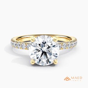 Anillo de Moissanita Solitario Chapado en Oro sobre Plata, Elegante Joyería de Compromiso y Aniversario para Mujer, Estilo NY, Regalo de Moda de Lujo - Product Image 1