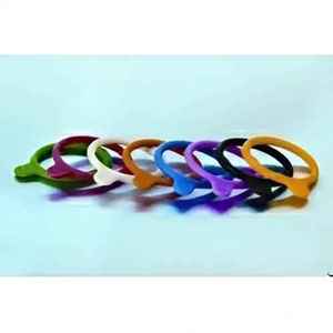 Étiquettes de codage couleur en silicone pour col de bouteille, pour l'identification des flacons de réactifs de laboratoire - Product Image 1