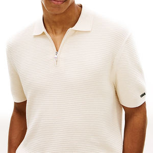 เสื้อโปโลผู้ชายทรงปกติ ผ้าถักเนื้อสัมผัสพิเศษ ซิปหน้า ระบายอากาศได้ดี ผลิตจากผ้าฝ้ายพรีเมียม สวมใส่สบาย มีบริการสกรีนโลโก้แบรนด์ - Product Image 4