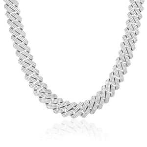 Cadena Cubana de Lujo con Incrustaciones de Diamantes CZ, Joyería de Moda para Fiestas y Regalos, Disponible para Venta al Por Mayor - Product Image 3