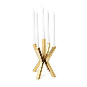 Pot à bougie en verre cylindrique avec base rayée noir et blanc pour la décoration de la maison - Product Image 4