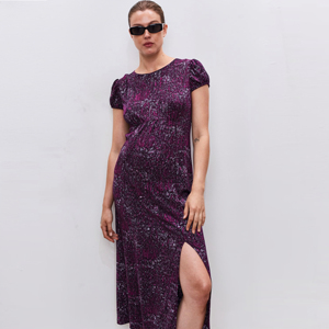 Wholesale Maternity Short Cap Sleeve Dress With Slit For Pregnant Women - Product Image 6