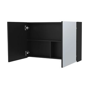 Armadietto da bagno nero a 2 ante con specchi inclusi - Product Image 4