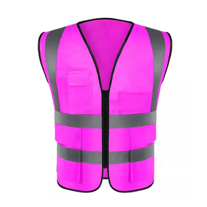 Chaleco de Seguridad Rosa Personalizado OEM/ODM con Tiras Reflectantes y Múltiples Bolsillos, con Opción de Logotipo y Diseño Personalizados - Product Image 6