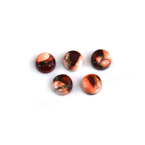 Cabujón de Gema Suelta de Cobre Compuesto con Dalia Rosa Roja, Forma Redonda de 12mm, Parte Posterior Plana, Pulido Brillante y Liso, para Fabricación de Joyas y Colgantes - Product Image 5