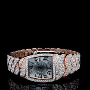 Montre de luxe à quartz ETA, cadran en cristal saphir, matériaux en moissanite argentée, largeur de bracelet 15 mm, fermoir caché, pour homme, mariage, soirée - Product Image 5