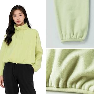 Sweats courts tricotés en coton personnalisable de haute qualité pour femme avec col roulé fermeture éclair classique haut court Design Style décontracté - Product Image 3